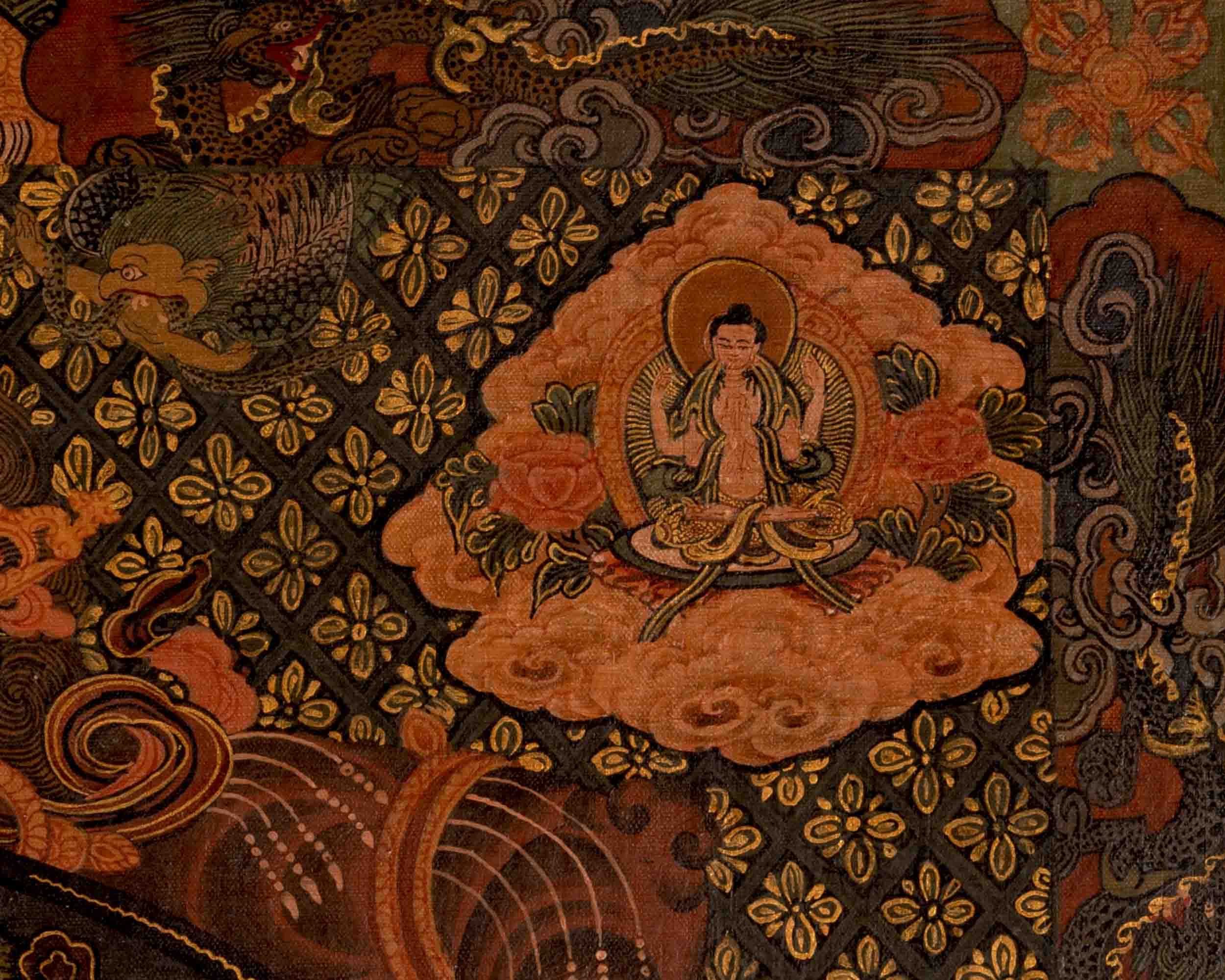 Wheel Of Life Buddhist Painting | Religious Thangka Art | Wall Decors