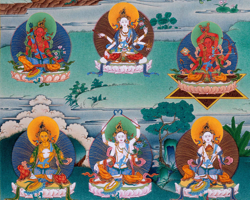 Traditional Tara 21 Thangka | Religious Wall Hanging | Hand-Painted Artwork of Compassion