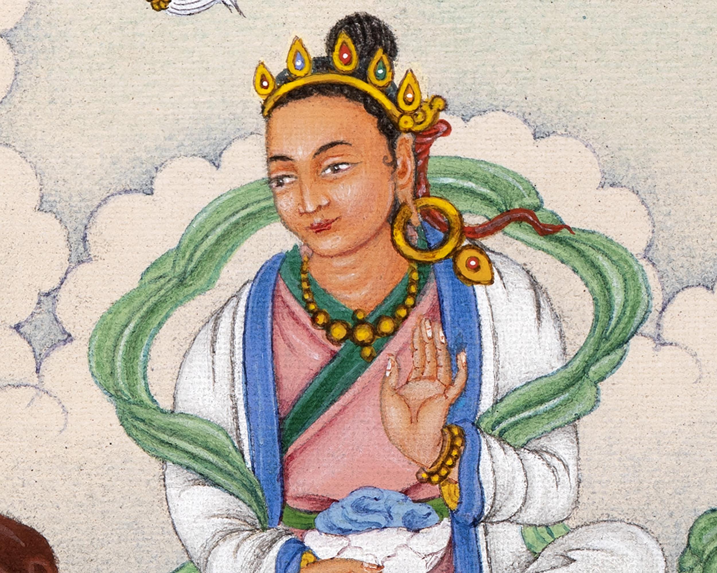 Guru Rinpoche With Others Thangka | The Precious Guru | Himalayan Buddhist Thangka Print