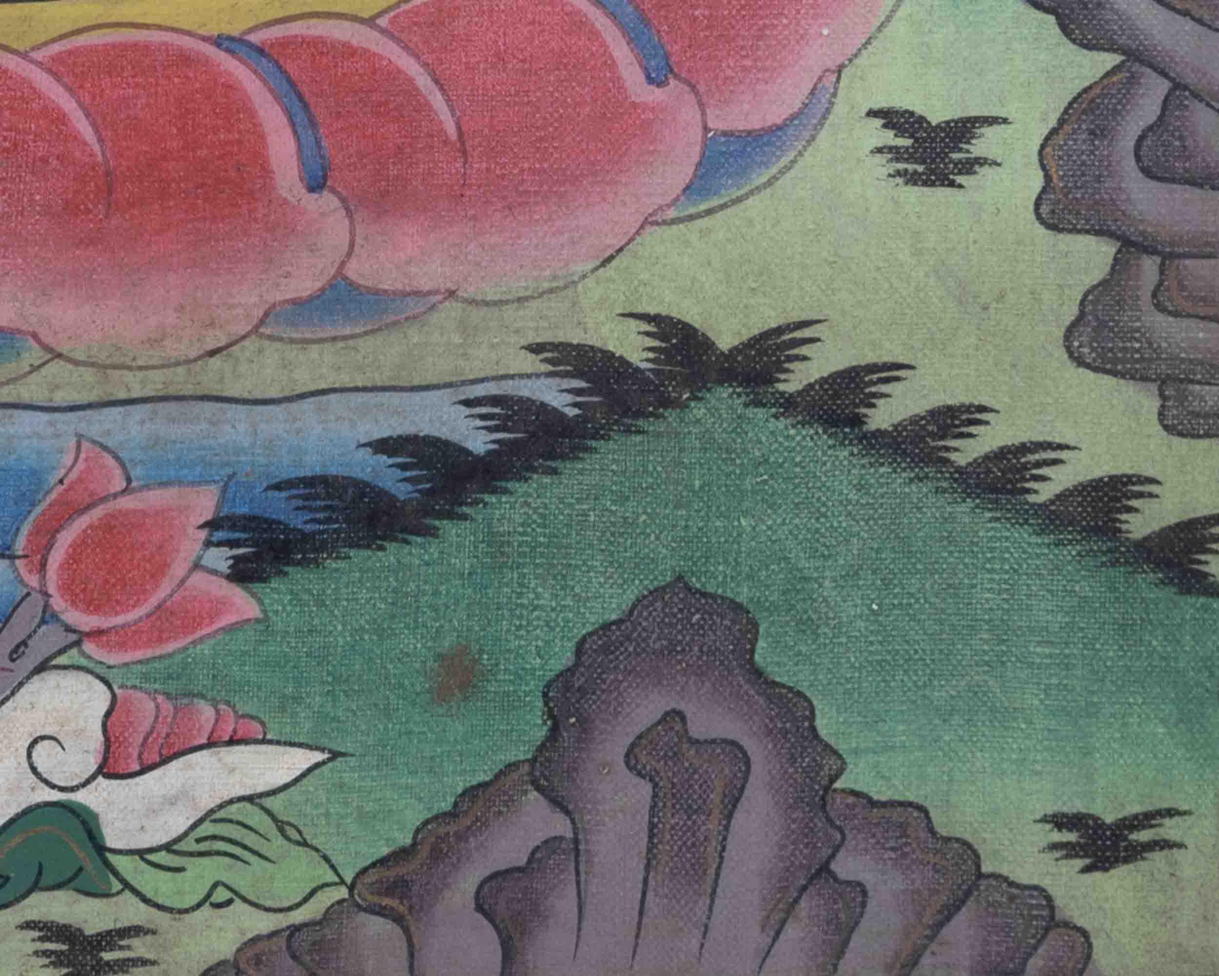 Avalokitesvara Chenresig Thangka | Oil Varnished Painting | Wall Decors