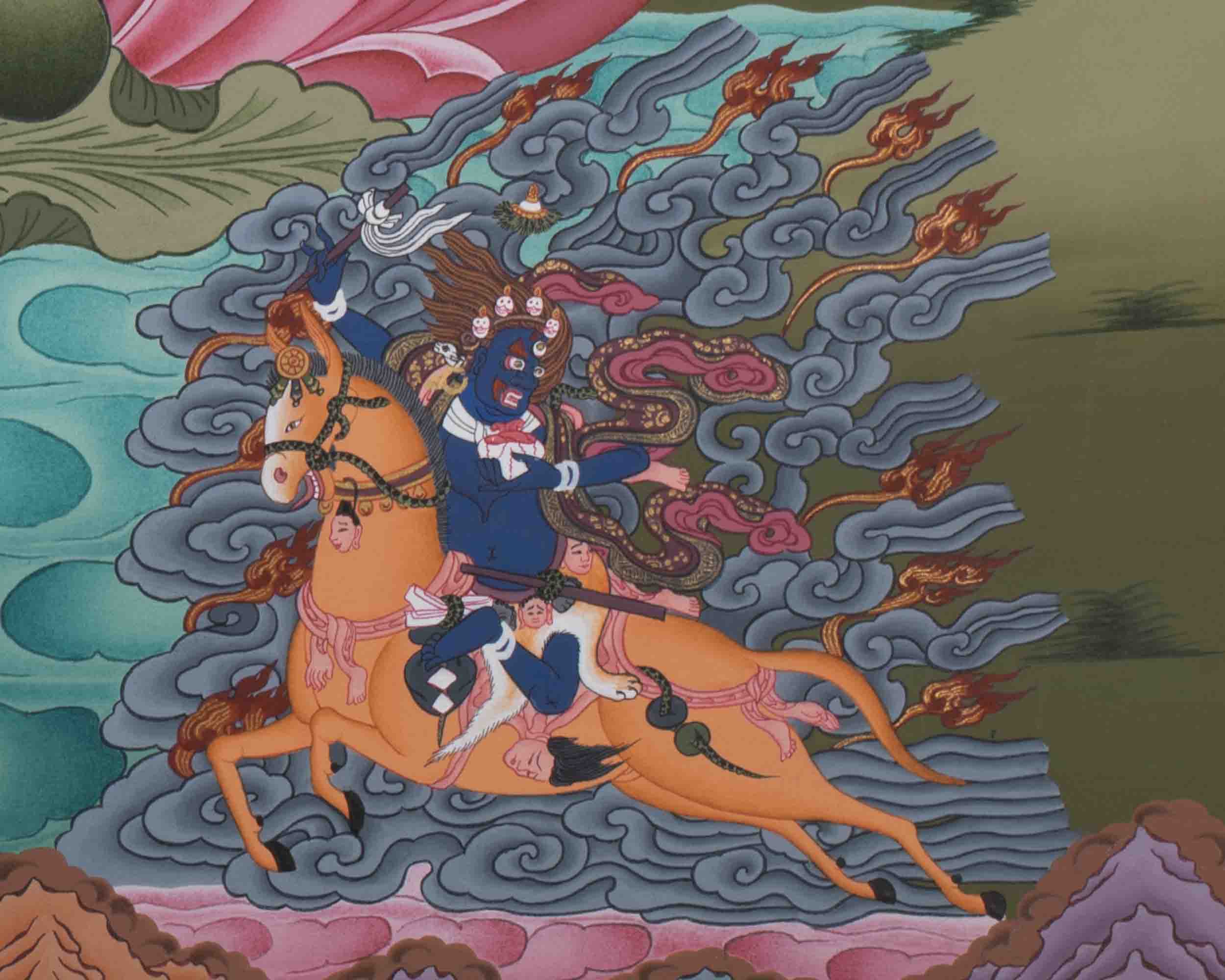 Dzambala Kubera Thangka | Wealth Deity | Religious Wall Decors