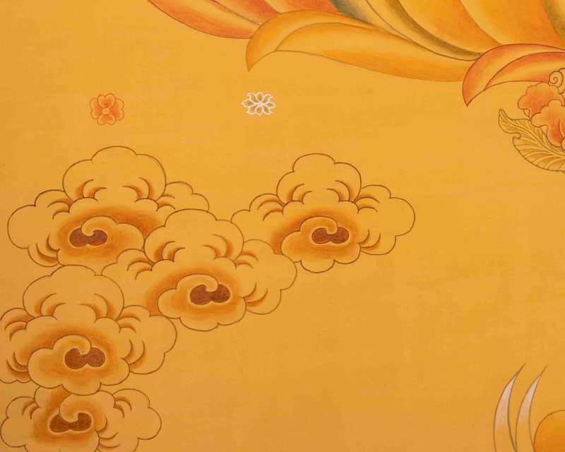 Original Manjushree Thangka | Full 24K Gold Style | Religious Wall Decors