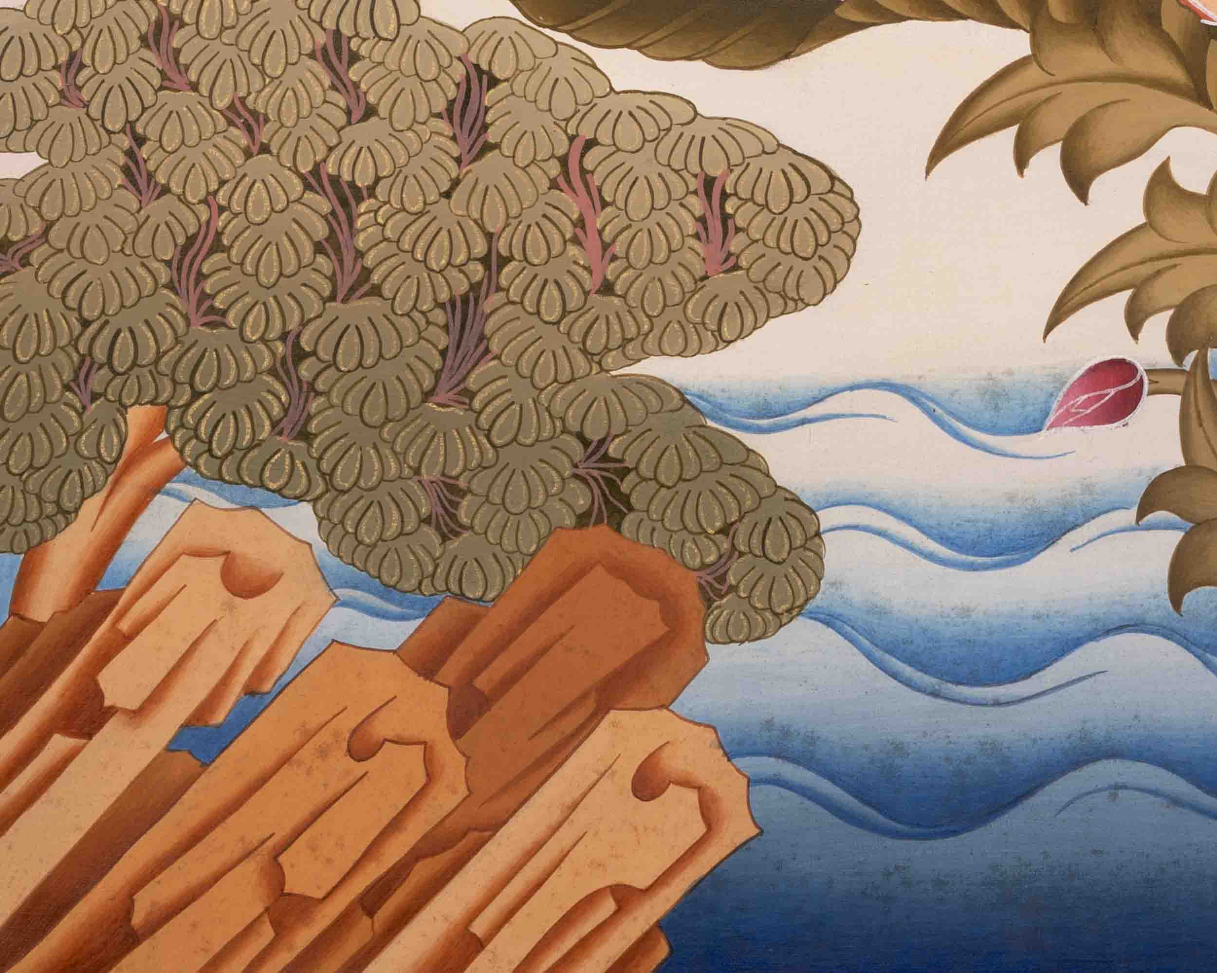 Wisdom Bodhisattva Manjushri | Religious Buddhist Thangka | Wall Decors