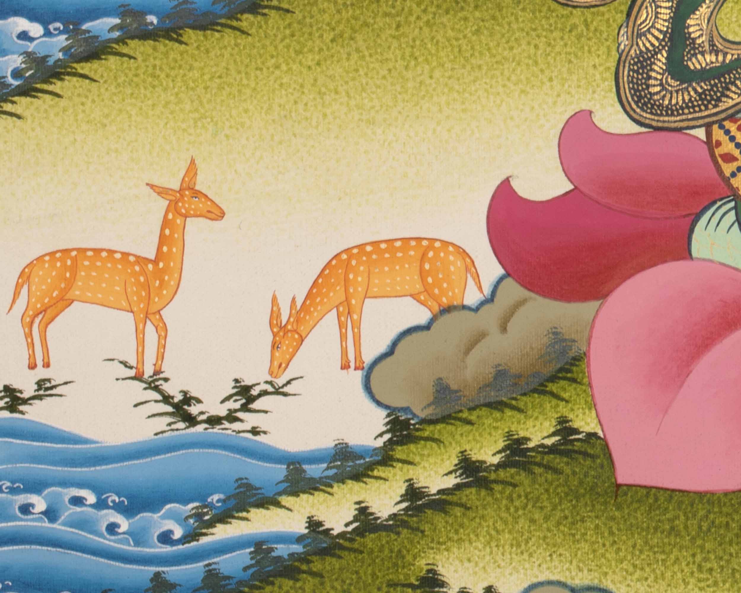 Ganesh Thangka Painting |  Hand Painted Buddhist Artwork