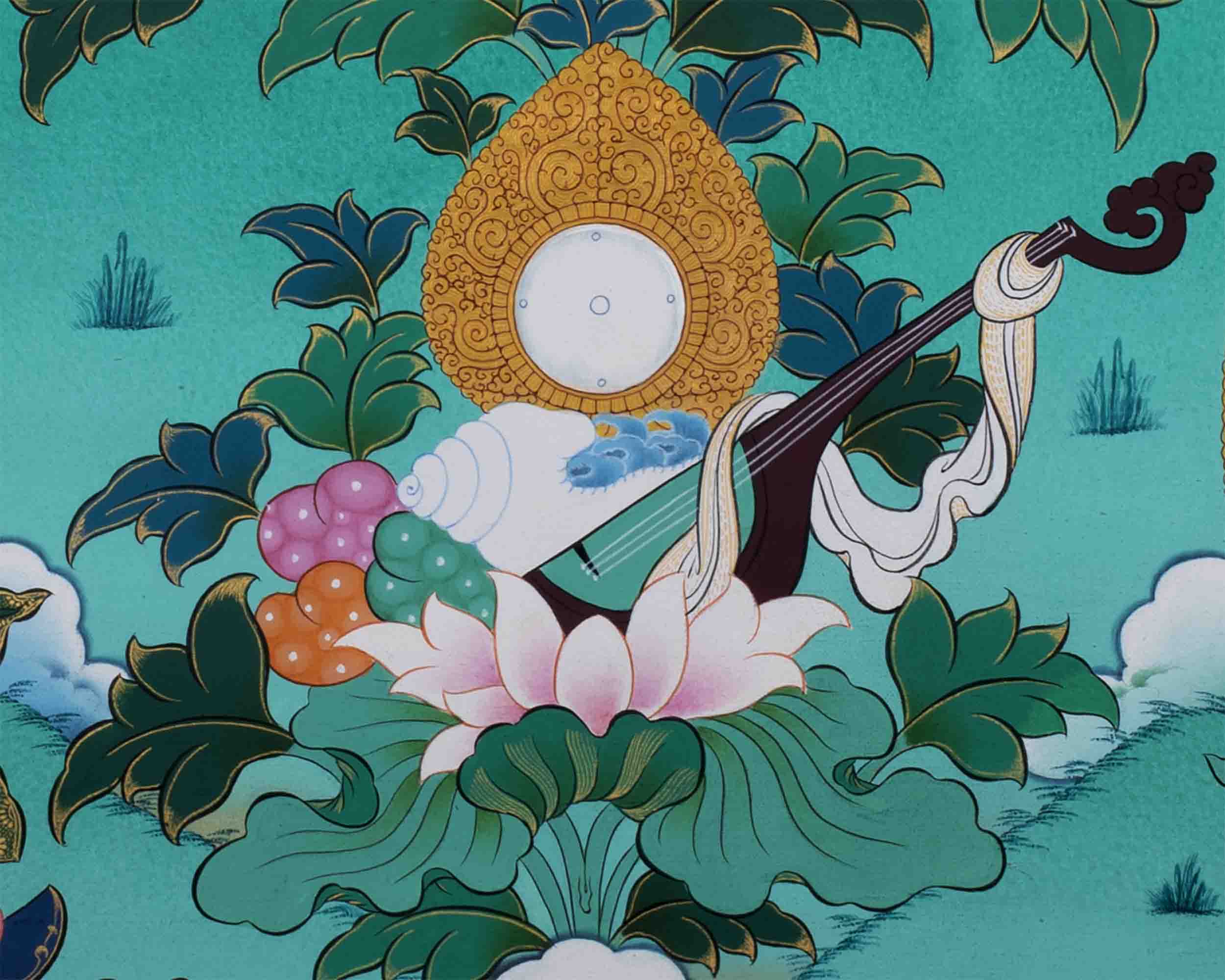 Arya Tara Print | White Tara Thangka | Wall Decoration Print