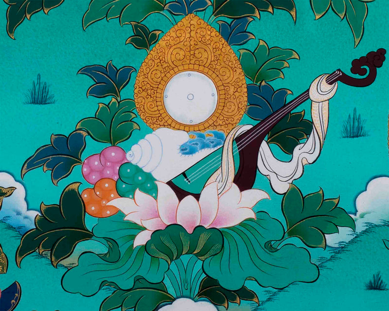 Arya Tara Print | White Tara Thangka | Wall Decoration Print
