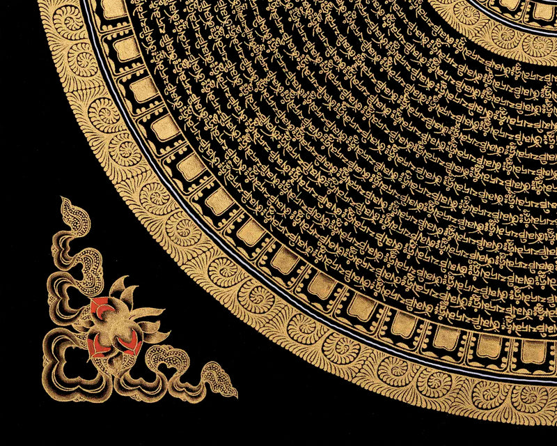 Gold Mandala Thangka Print | Traditional Buddhist Mandala in Giclee Canvas Print | Spiritual Gift Ideas