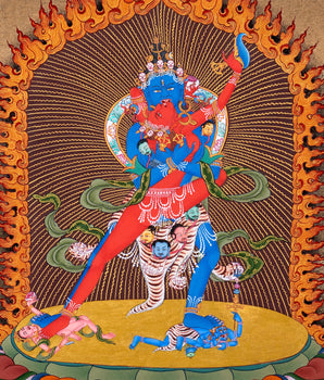 2 armed Chakrasamvara-Vajravarahi, Yab Yum, Tibetan Thangka