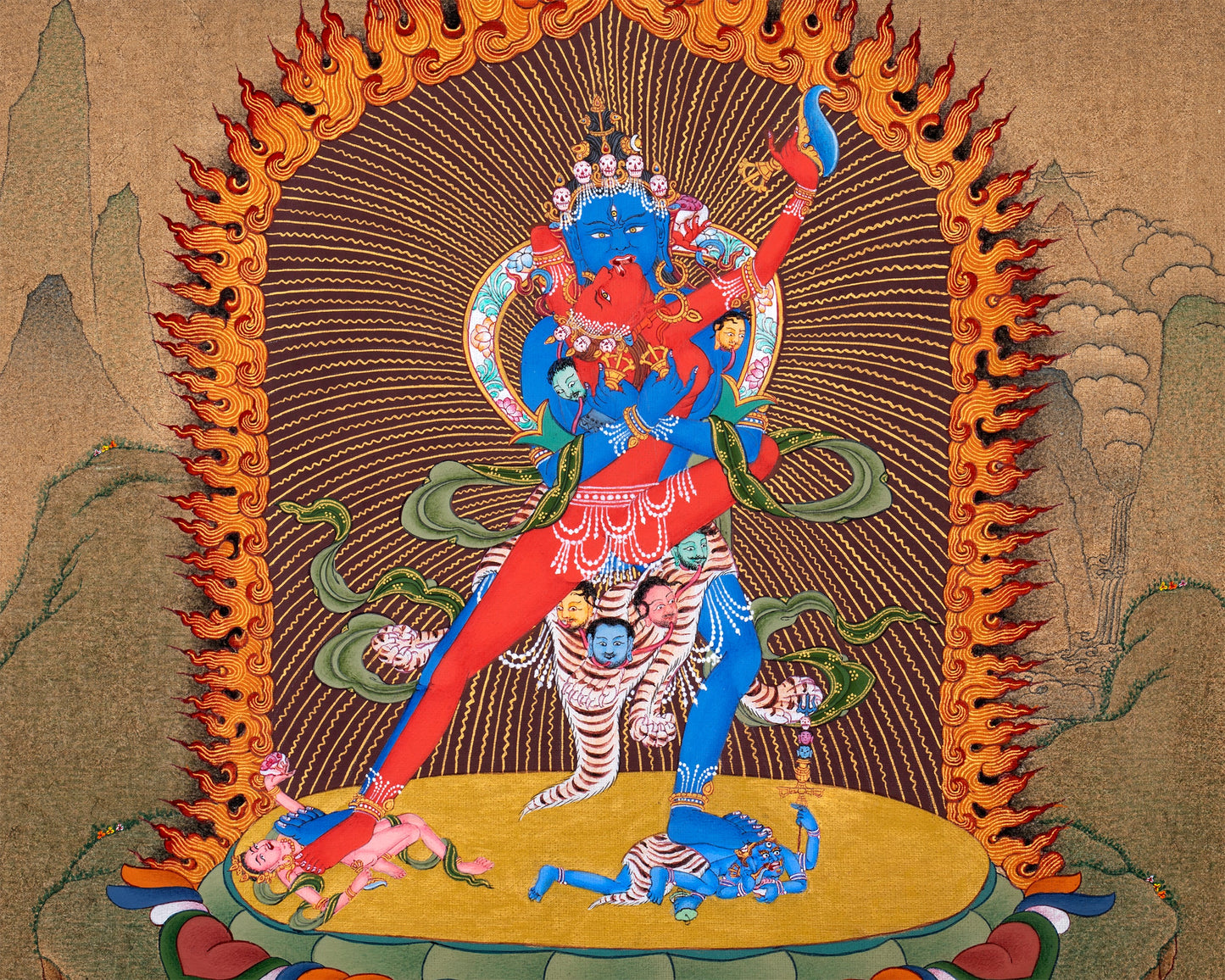 2 armed Chakrasamvara-Vajravarahi, Yab Yum, Tibetan Thangka