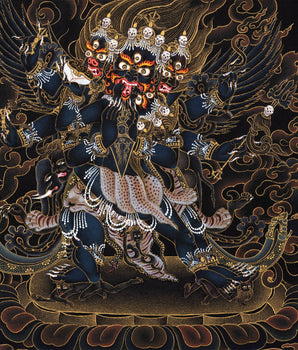 Vajrakilaya Thangka | Dorje Phurba  | 24K Gold Tibetan Yidam Art