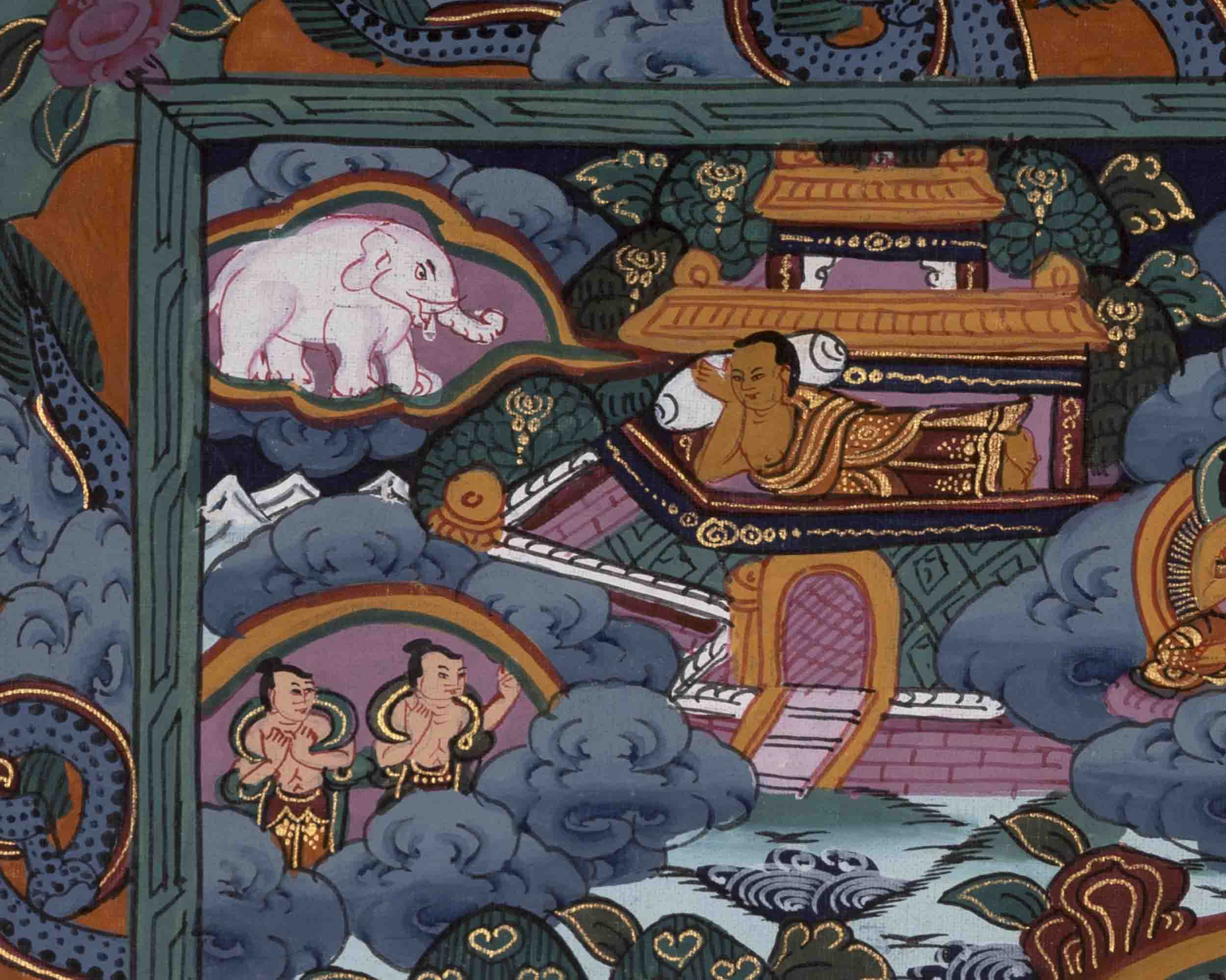 Shakyamuni Buddha Life Story | Religious Buddhist Thangka | Wall Decors