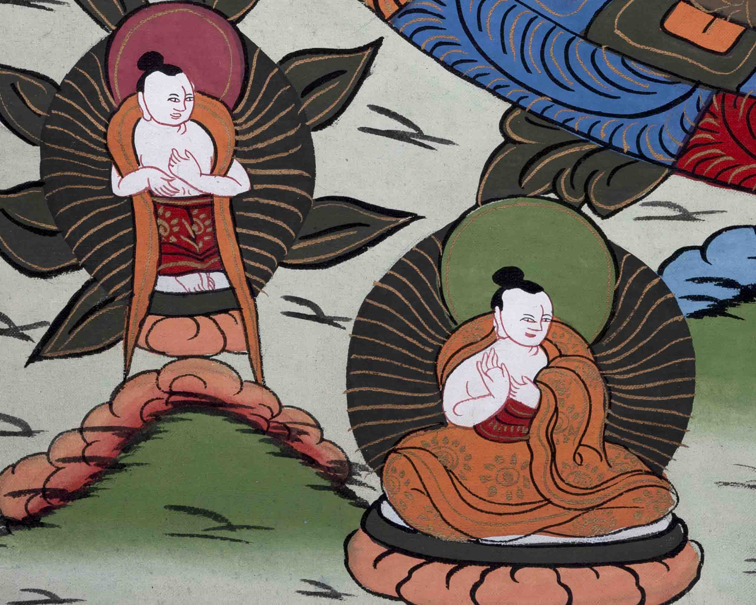 Traditional 3 Mandala Thangka | Religious Buddhist Art | Wall Decors