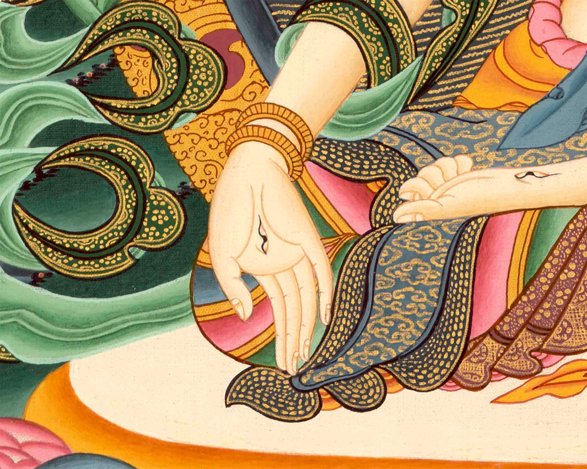 White Rara Painting Thangka | Tibetan Bodhisattva Art