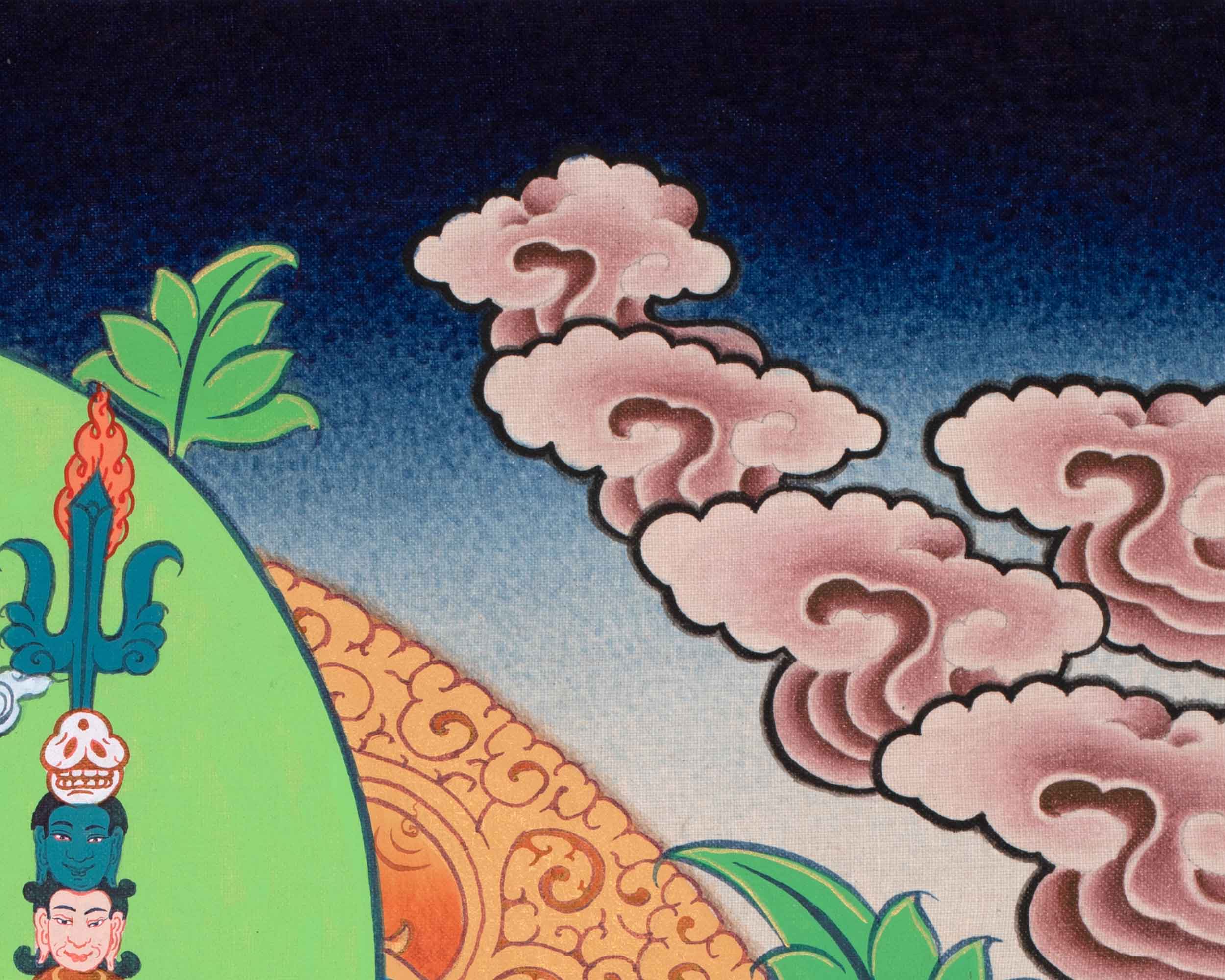 Art Of The Lotus Born Master | Guru Rinpoche Thangka Painting | For Divine Guidance