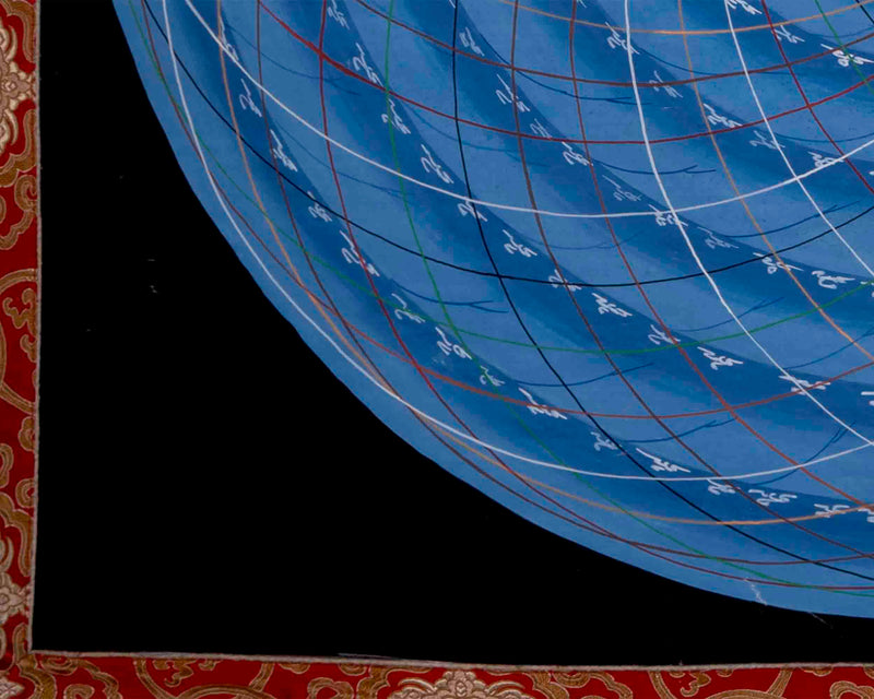 Big Cosmic Mandala Brocade Mounted Thangka | Wall Hanging
