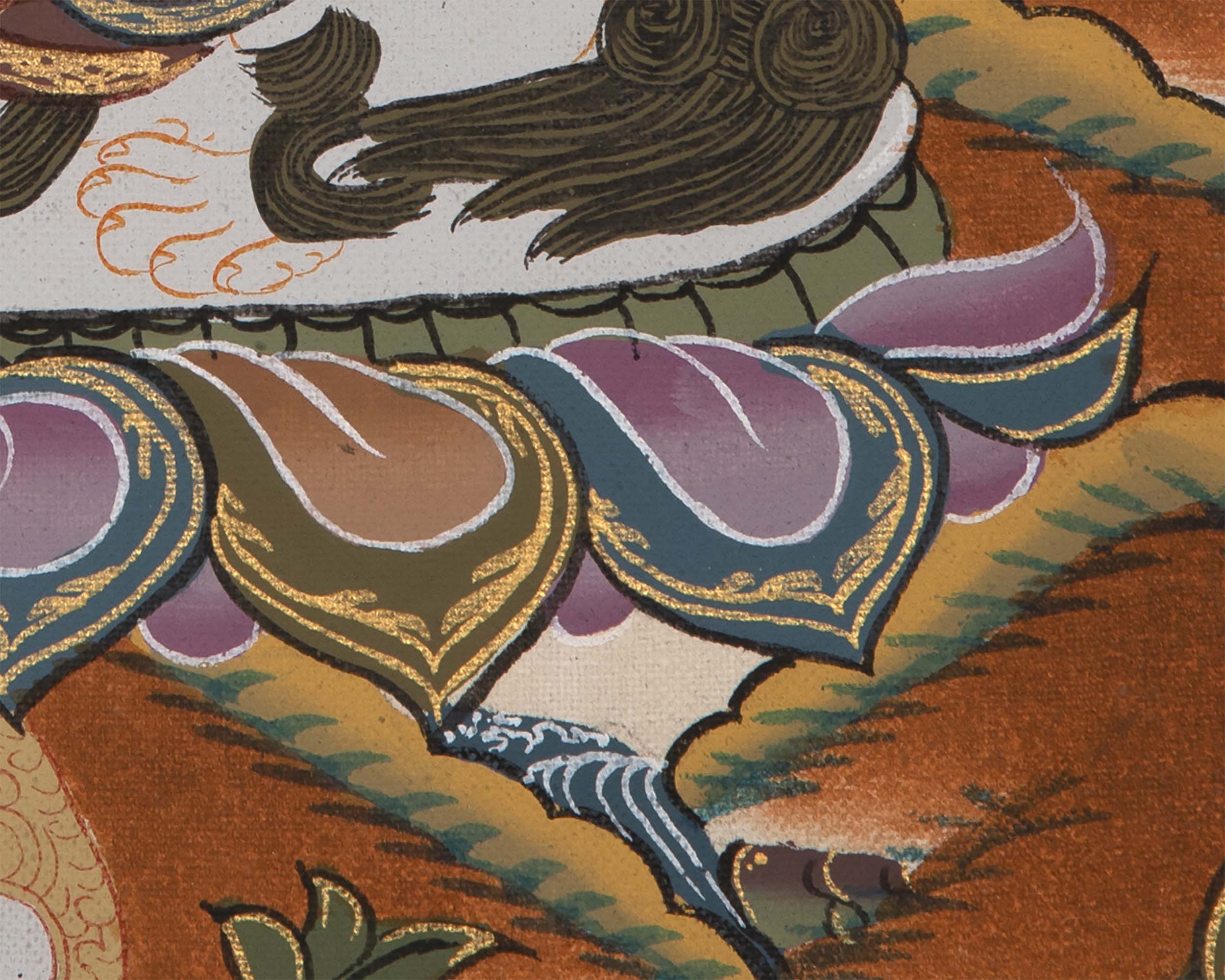 Vaisravana Tibetan Thangka | God Of Wealth | Wall Decors