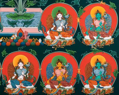 21 Tara Thangka | The Mother Bodhisattva Drolma | High Quality Thangka Print