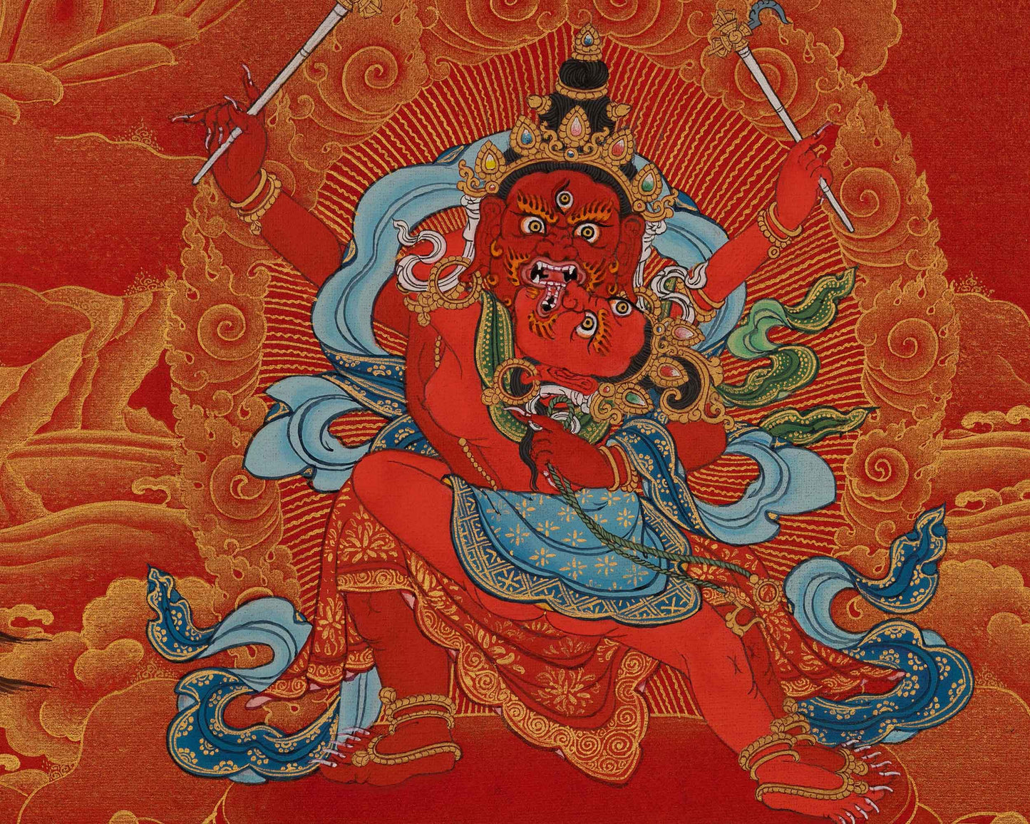 Kurukulle Sadhana Thangka | Kurukulla With Ganesha And Takiraja