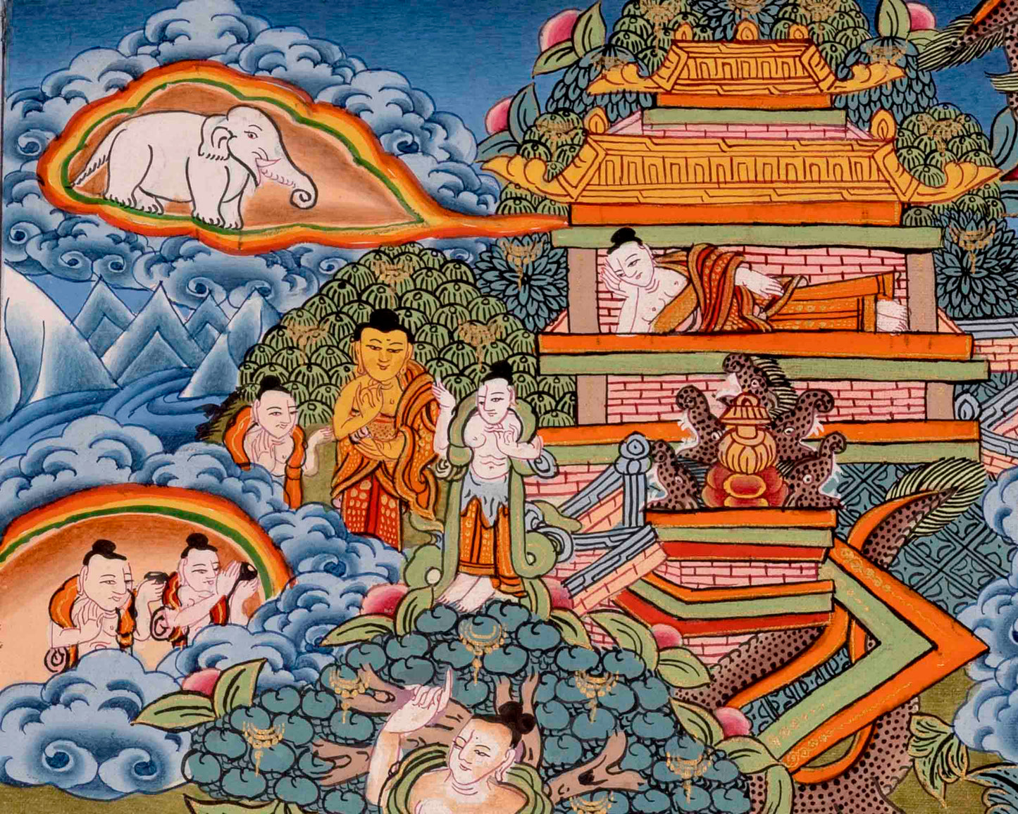 Life Story Of Shakyamuni Buddha | Traditional Thangka Art | Wall Decors