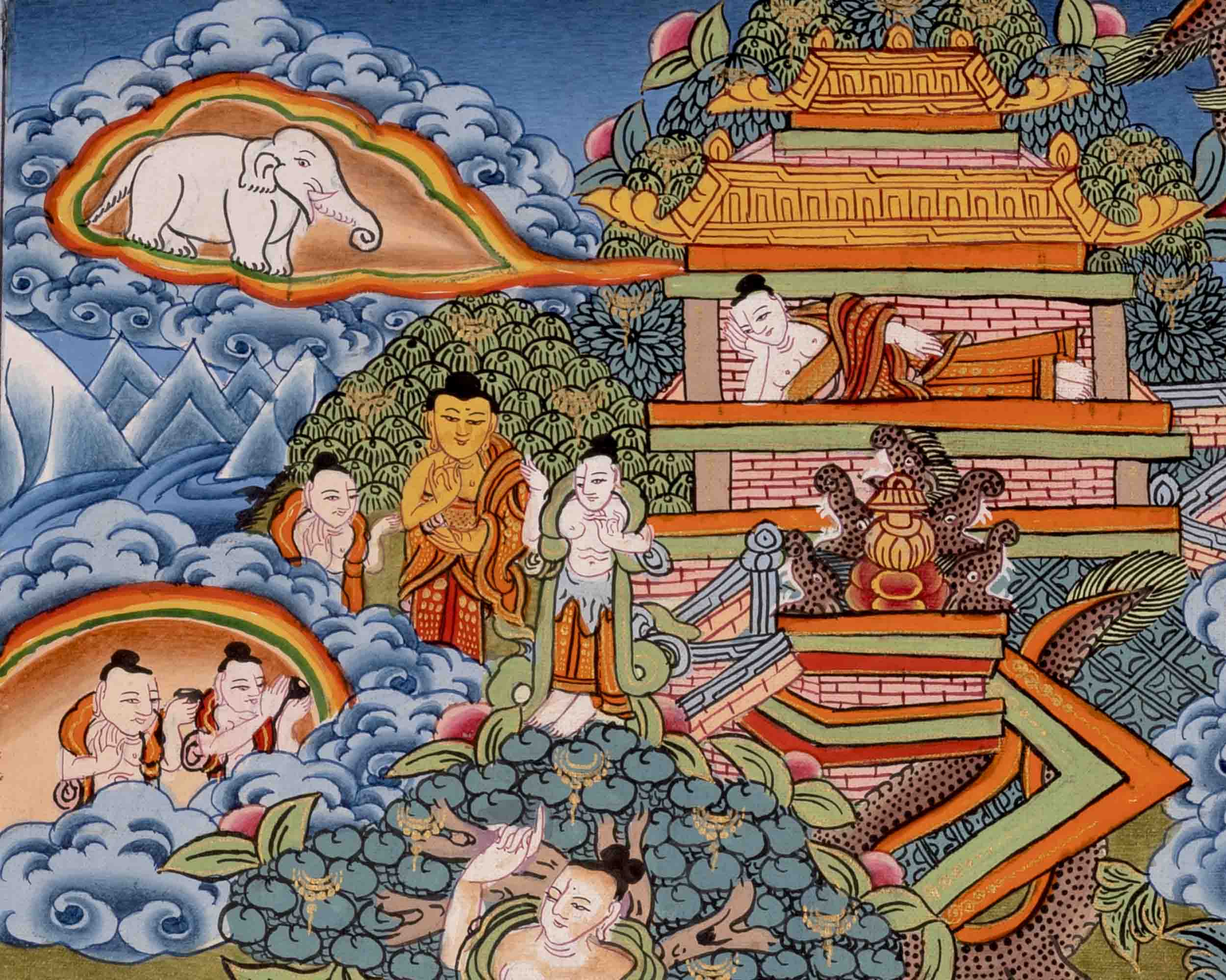 Life Story Of Shakyamuni Buddha | Traditional Thangka Art | Wall Decors