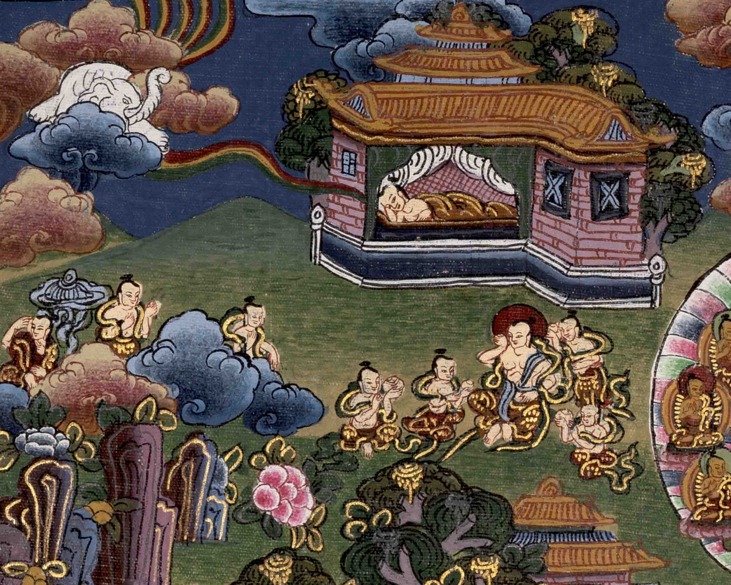 Life Story Of Buddha | Traditional Tibetan Thangka | Wall Decors