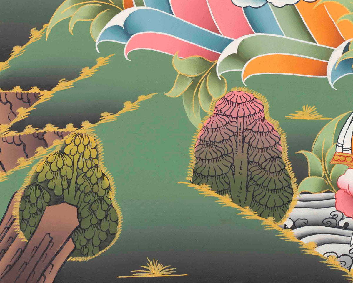 Guru Rinpoche Thangka | Traditional Handpainted Art | Wall Decors