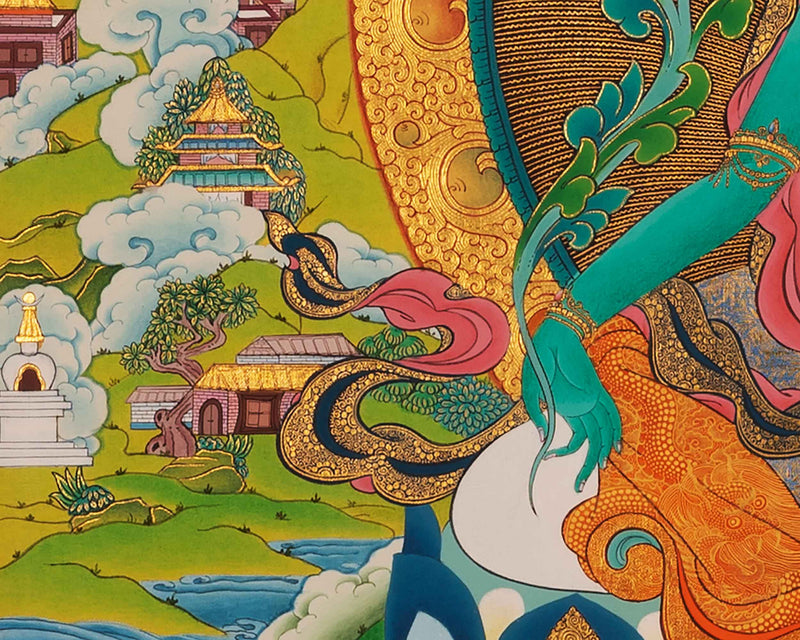 Mother Green Tara Thangka | Traditional Tibetan Buddhist Painting