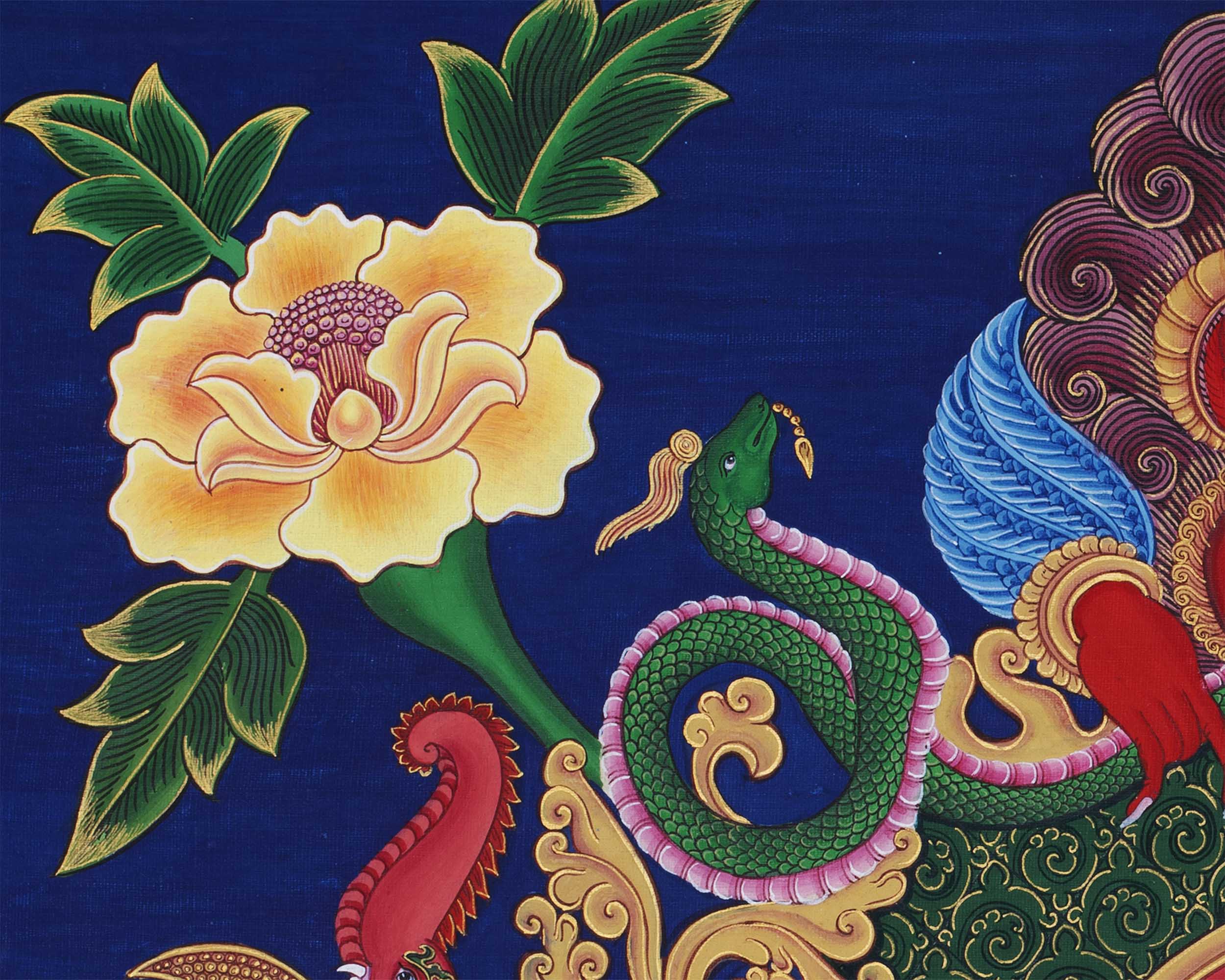 Ganesh Thangka Print | Paubha Style Painting | Religious Decors