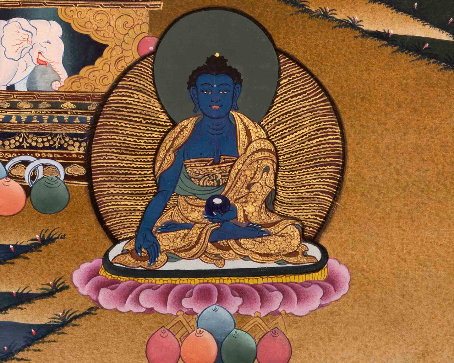 Bhaisajyaguru Thangka | Medicine Buddha | Religious Buddhist Painting