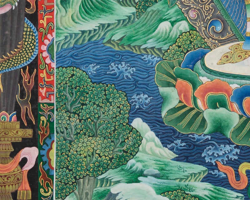 Lokeshvara Tibetan Prints | Meditation Paubha Art