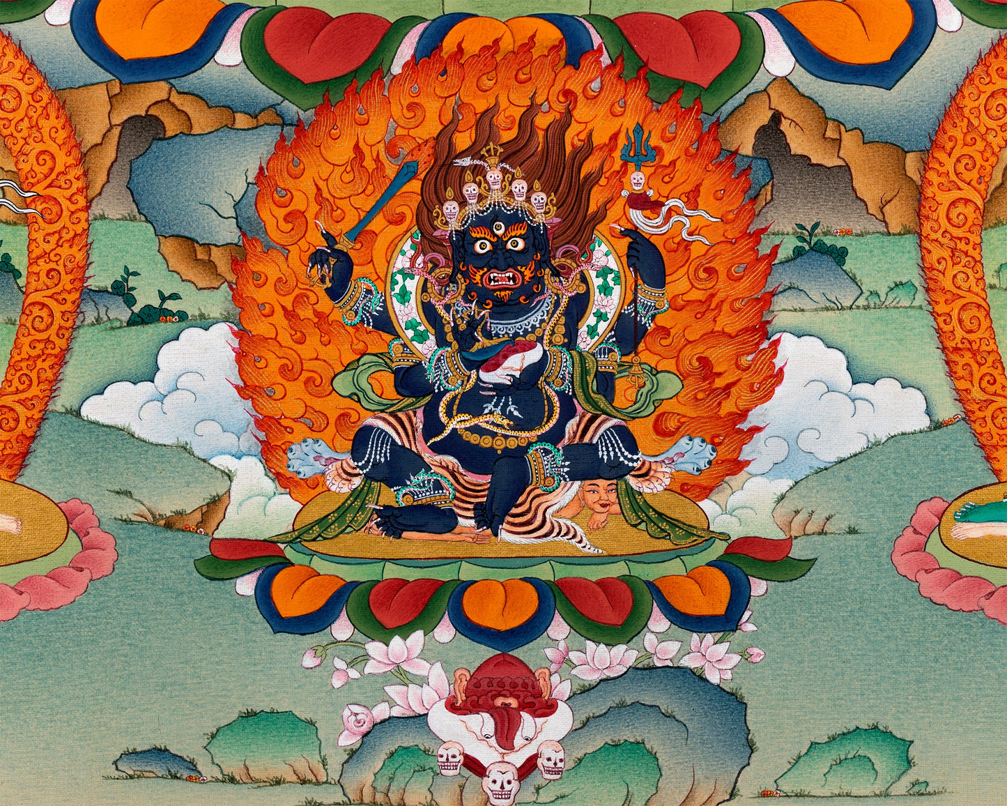 Chakrasamvara And Four Dakini | Tibetan Buddhist Thangka Art