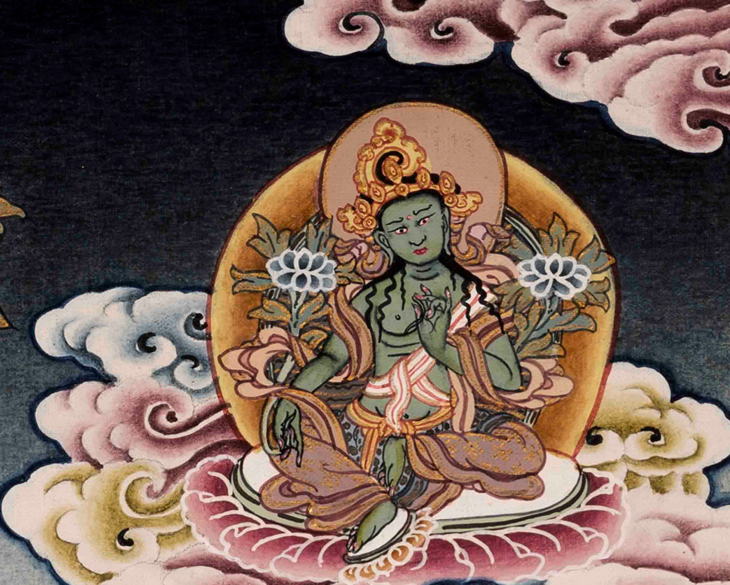 Green Tara Thangka | Traditional Artwork | Wall Hanging Decors