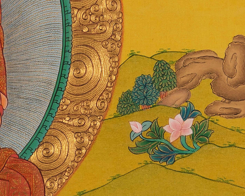 Buddha Gautama Siddhartha Thangka Painting |  Traditional Tibetan Bodhisattva Art