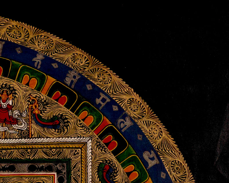 Om Mantra Mandala | Tibetan Traditional Thangka | Wall Decors