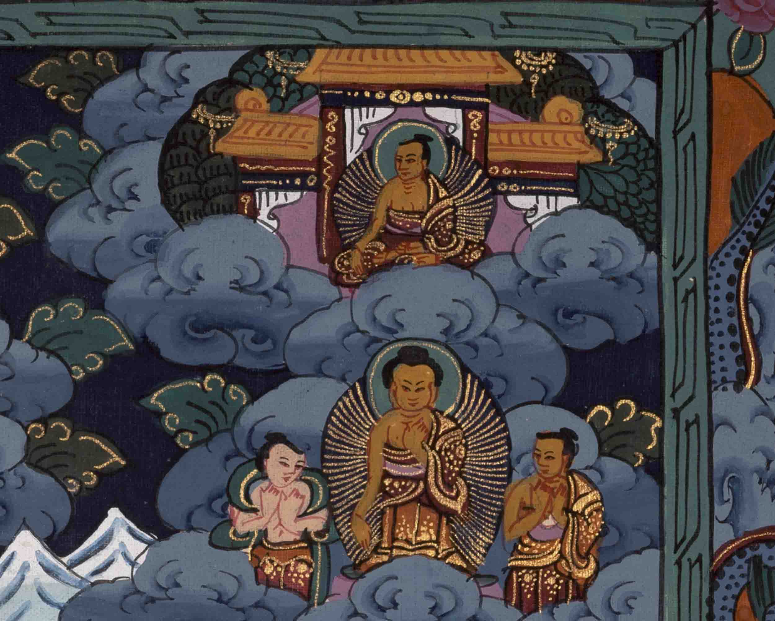 Shakyamuni Buddha Life Story | Religious Buddhist Thangka | Wall Decors