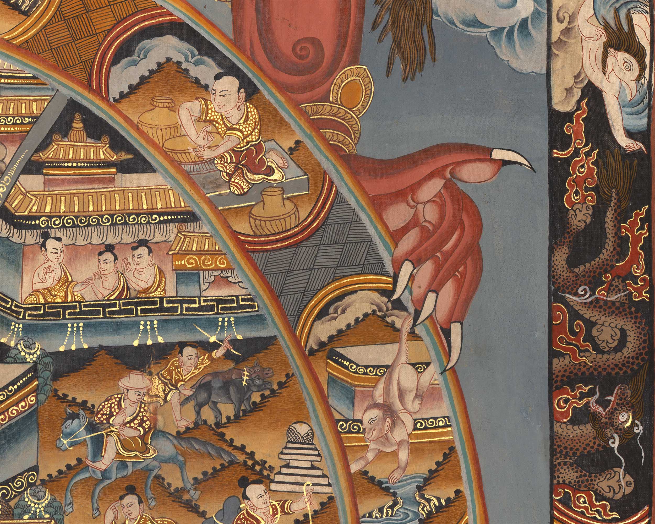 Wheel Of Life Thangka | Hand-Painted Tibetan Buddhist Thangka