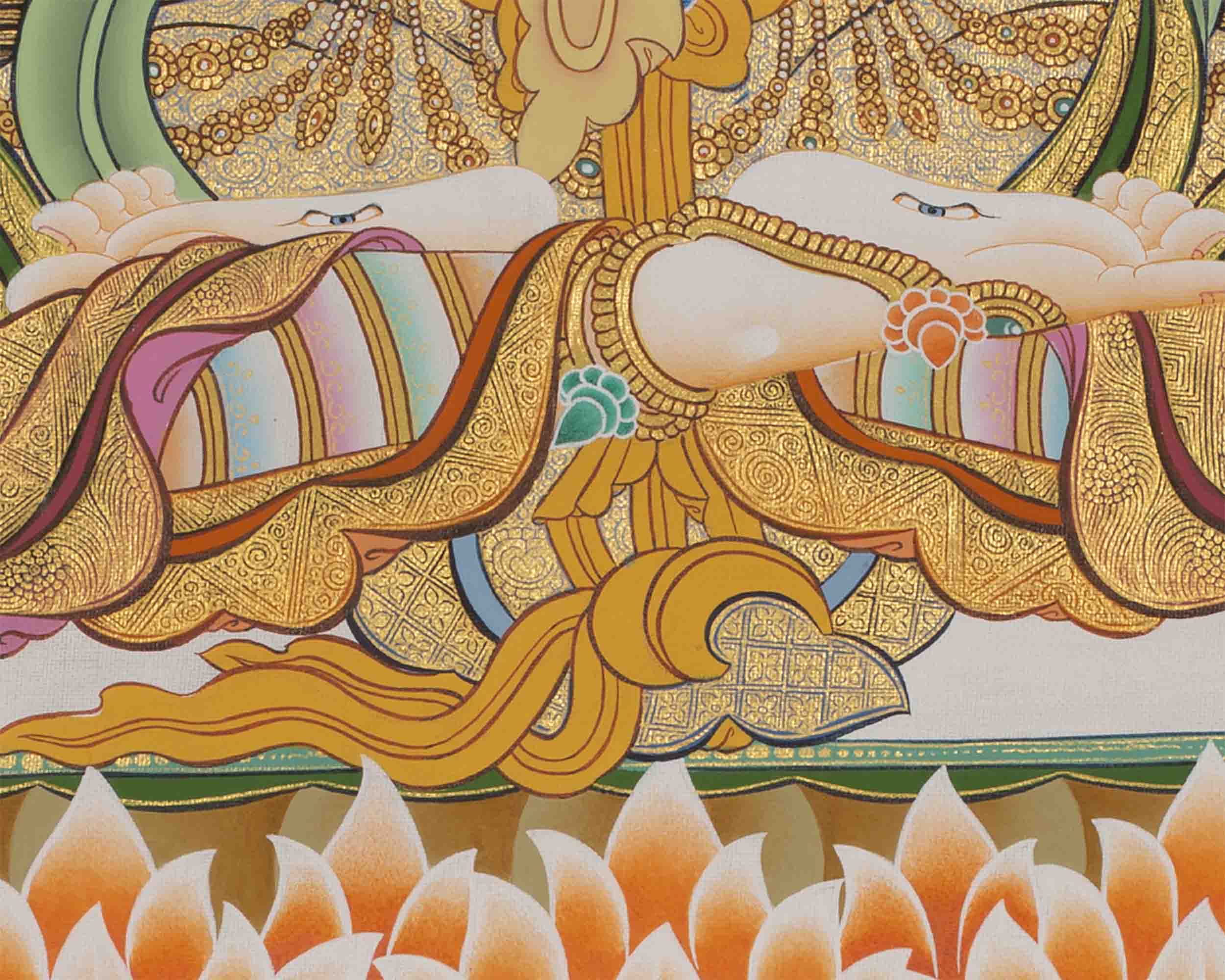Hainpainted White Tara | Tibetan Tara Print