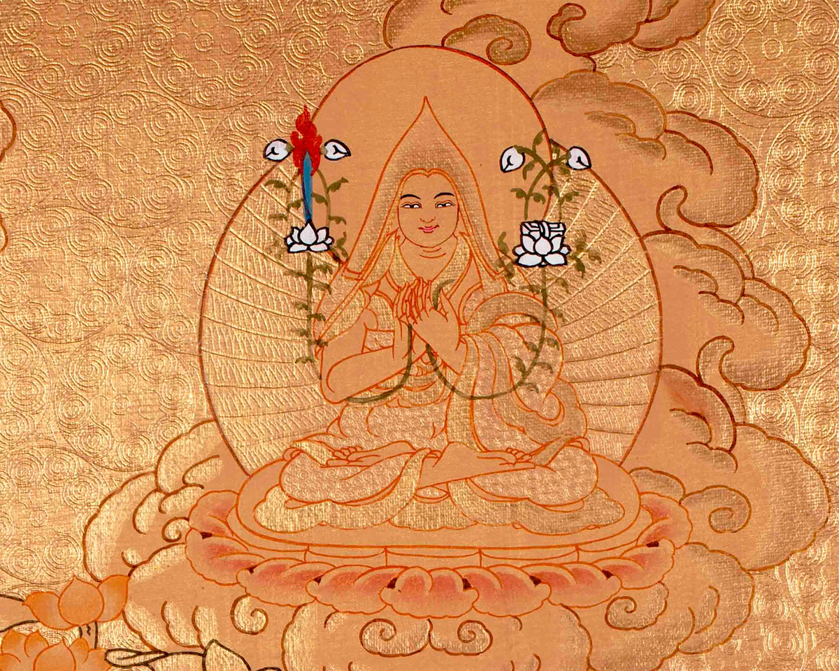 Tibetan White Tara Thangka | Wall Hanging Meditation and Yoga Art