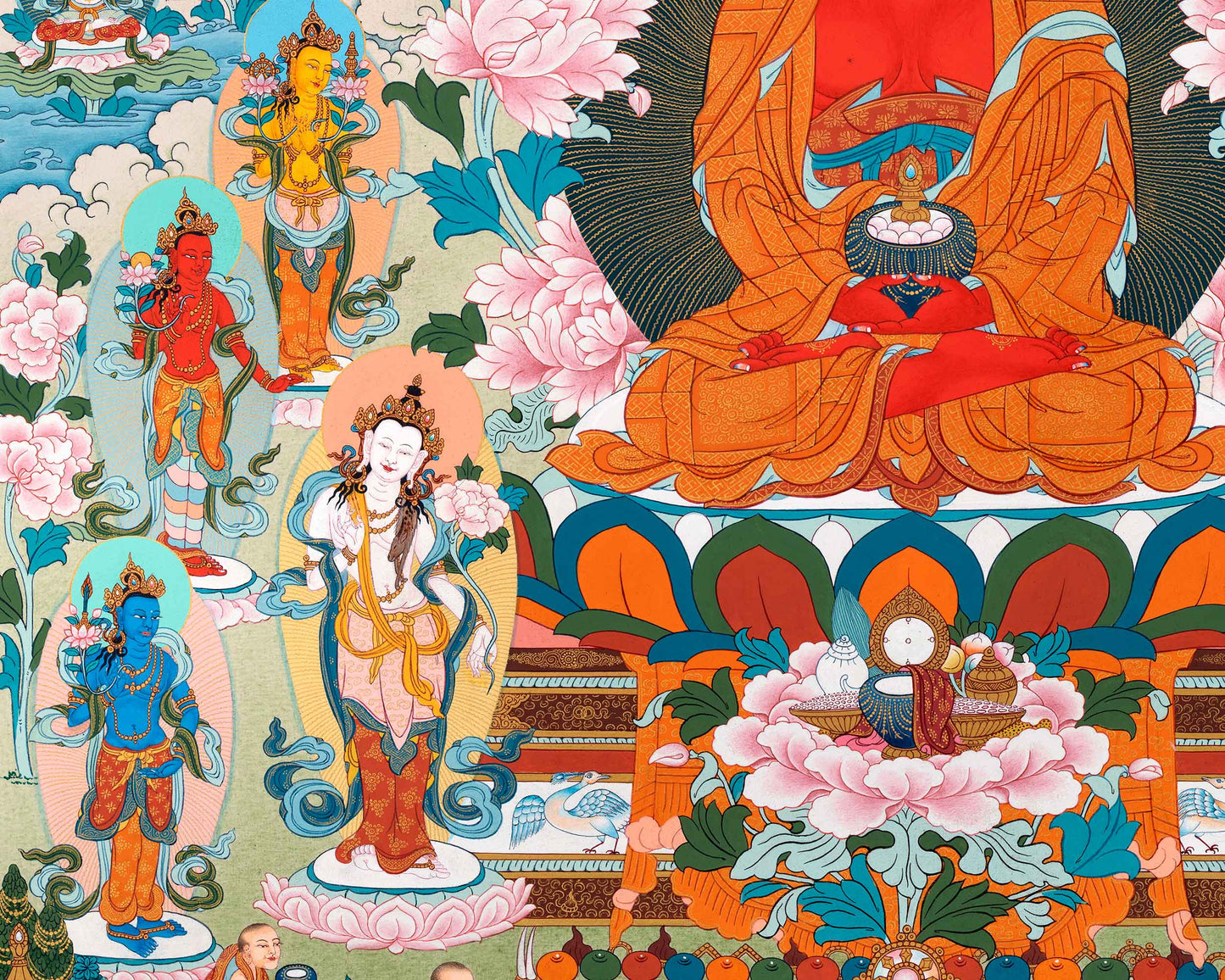 Amitabha Buddha Pure Land Thangka | Tibetan Thangka Hand painted in Enlightenment Studio