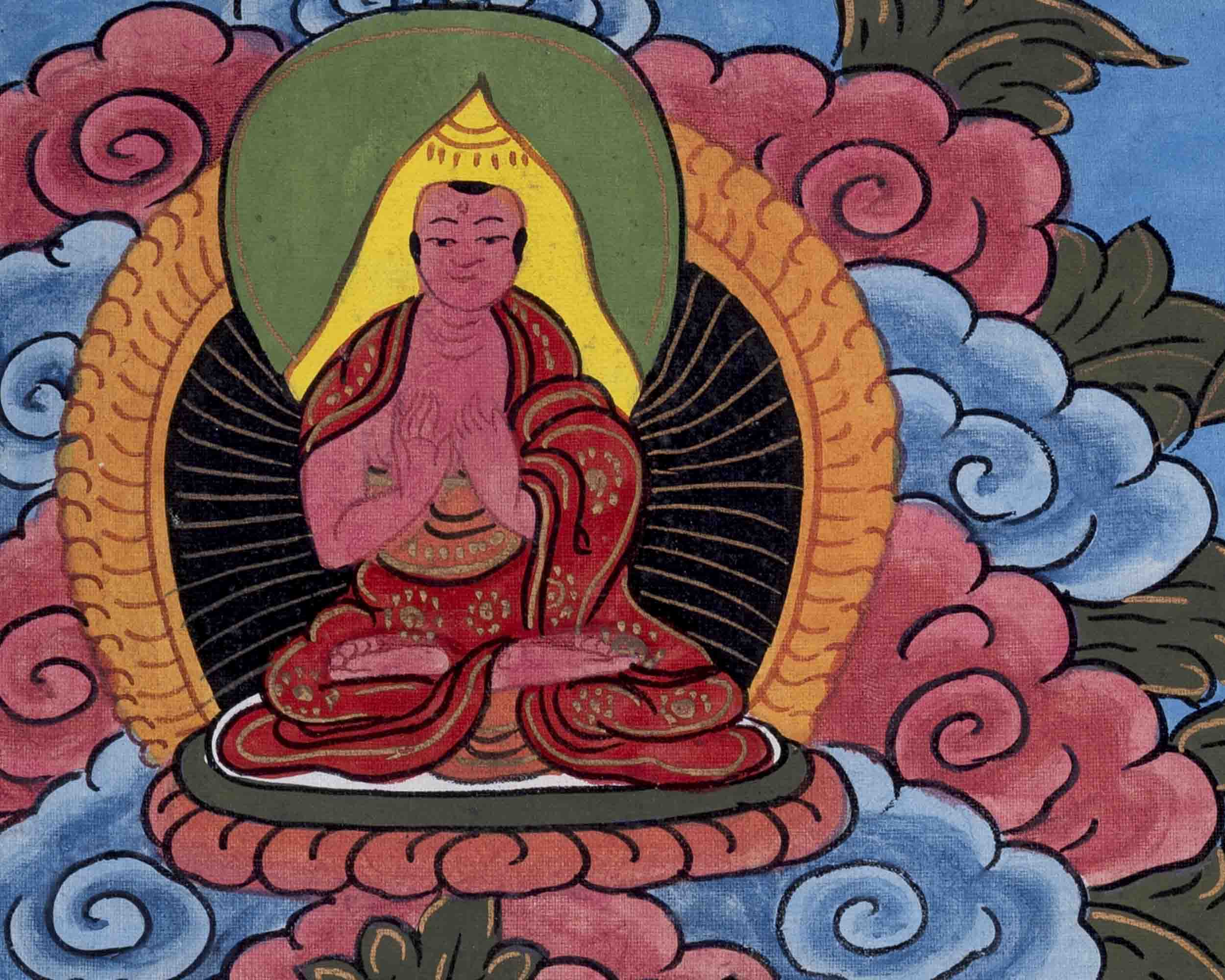 Old Avalokiteshvara Thangka | Followed By Mahakala & Bodhisattvas | Wall Decors