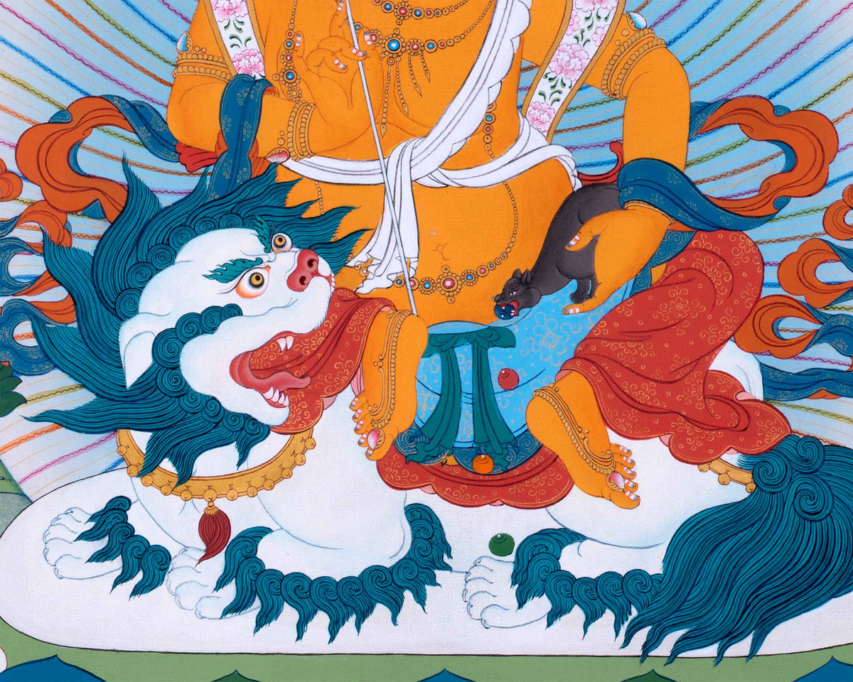 Five Dzambhala Thangka Masterpiece | Painting of Wealth Deity From Enlightenment