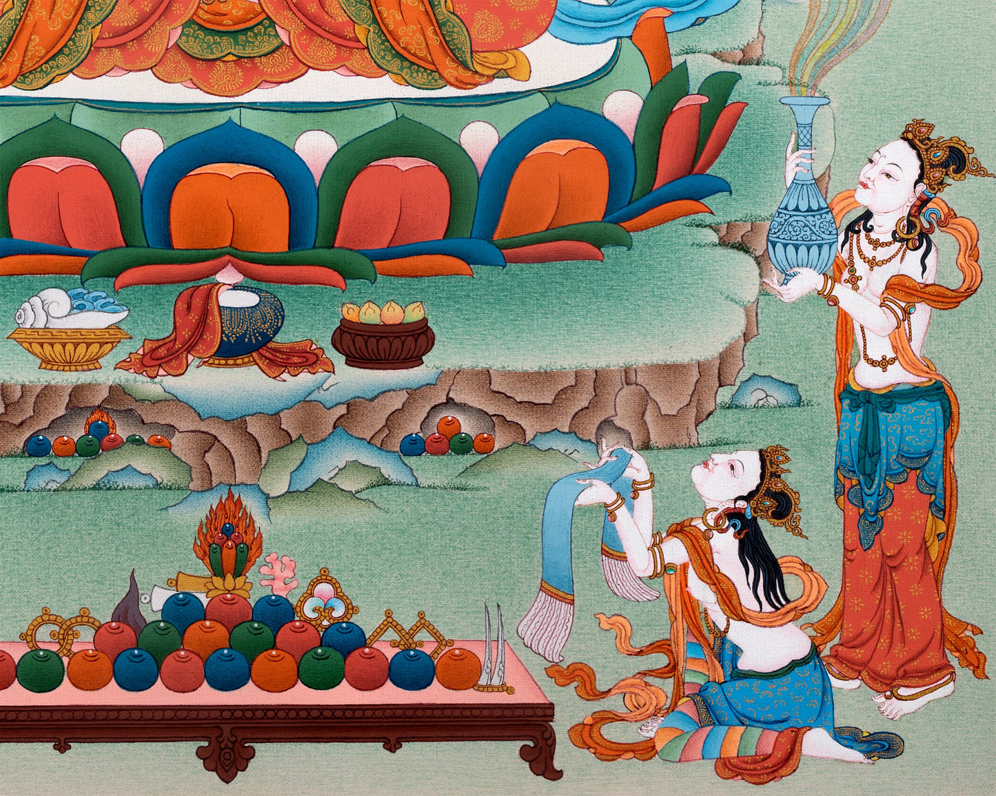 Avalokiteshvara- Chenrezig Bodhisattva Thangka, Tibetan Vajrayana Buddhist Painting