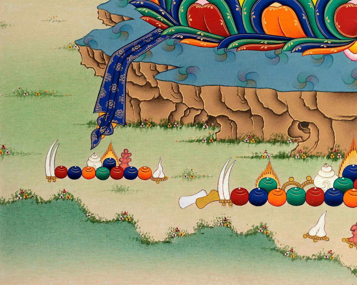 Namgyalma Thangka Print | Canvas of Healing Light | Enveloping Serenity and Blessings