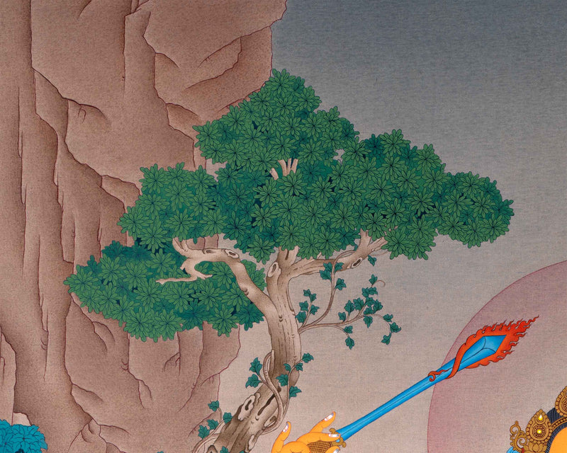Manjushri Thangka Print | Manjushri Buddhism | Himalayan Art work