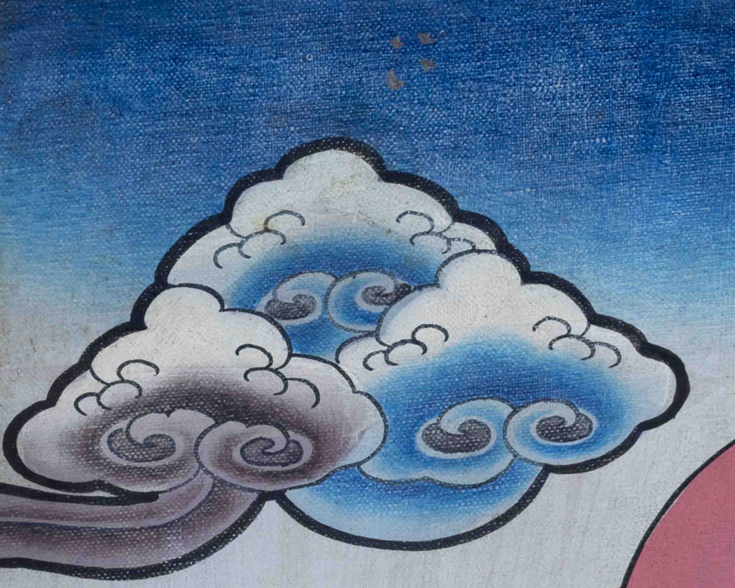 Avalokitesvara Chenresig Thangka | Oil Varnished Painting | Wall Decors