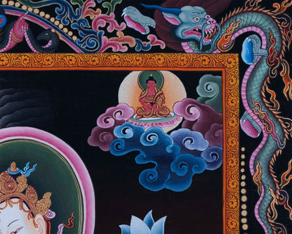 White Tara Standing Thangka Print | Goddess of Long Life