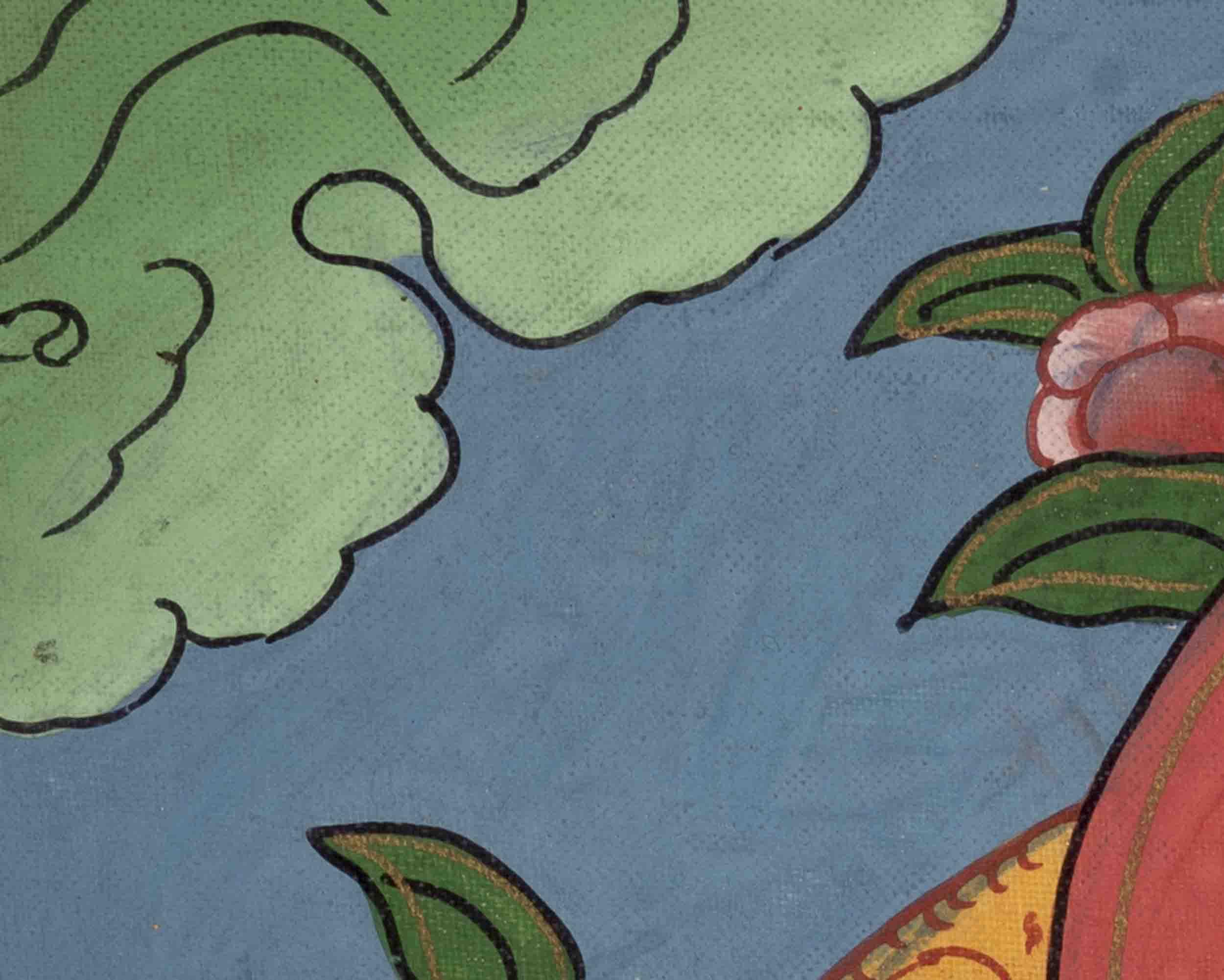 Vintage Small Size Green Tara | Meditation Object Thangka