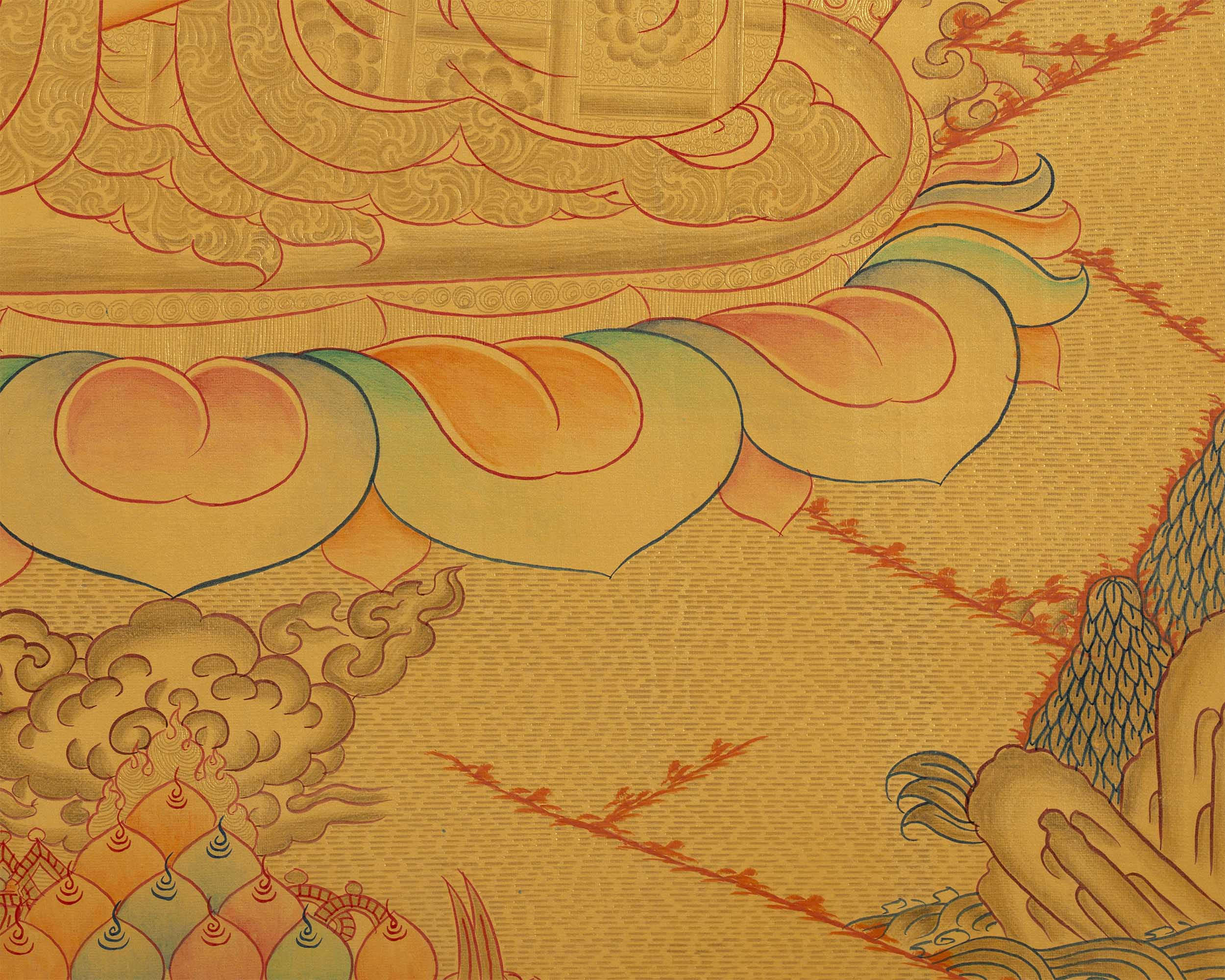 Gold Shakyamuni Buddha Thangka | Himalayan Art