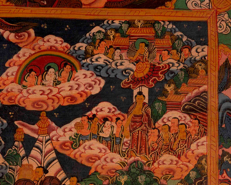 Life Story Of Buddha | Oil Varnished Thangka | Wall Decors