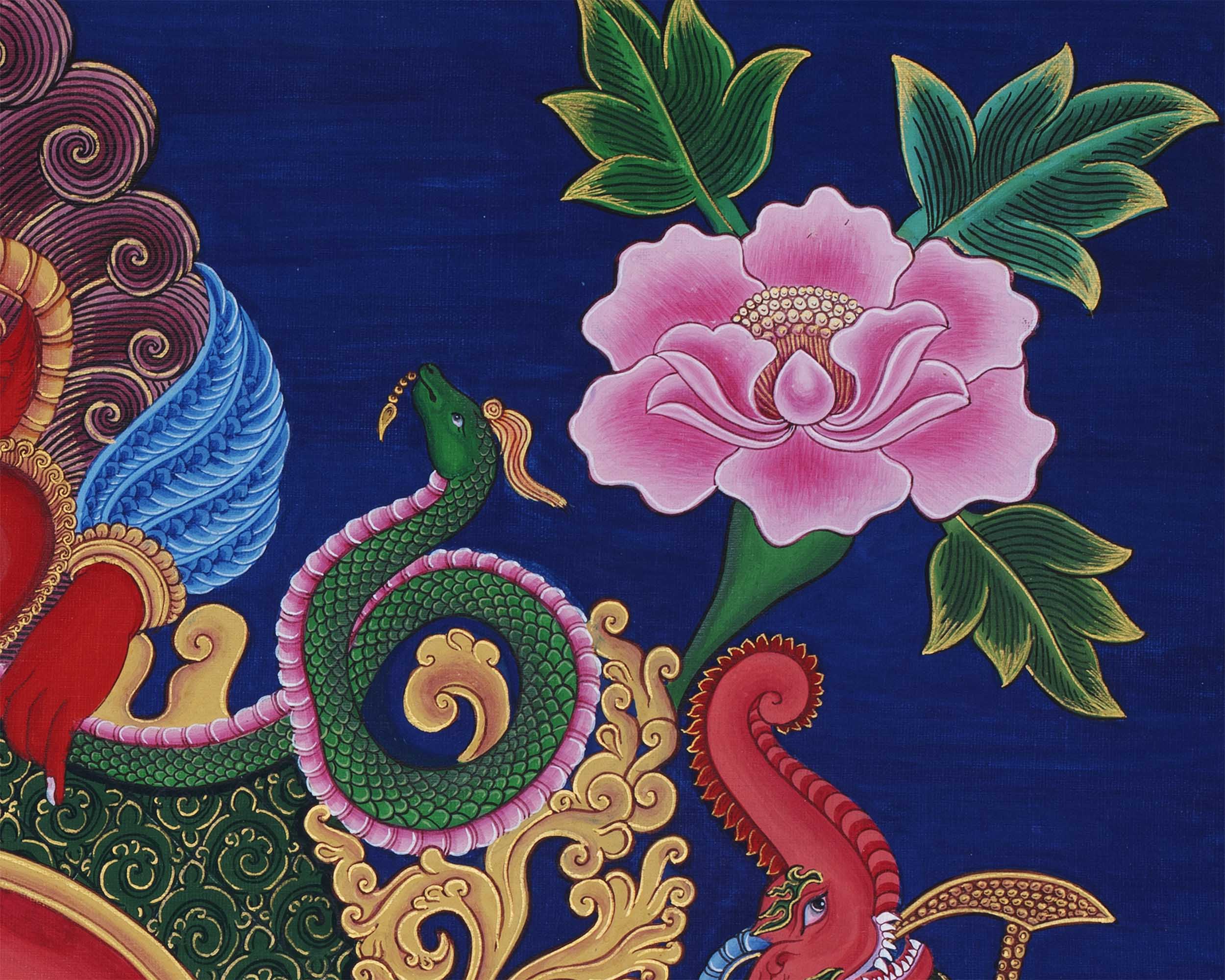 Ganesh Thangka Print | Paubha Style Painting | Religious Decors